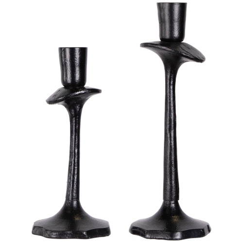 Taper Candle Holders with Scalloped Base - 9.5" - Set of 2