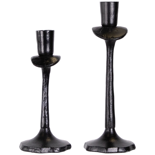 Taper Candle Holders with Scalloped Base - 9.5" - Set of 2