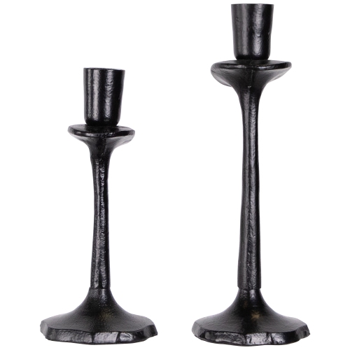 Taper Candle Holders with Scalloped Base - 9.5" - Set of 2