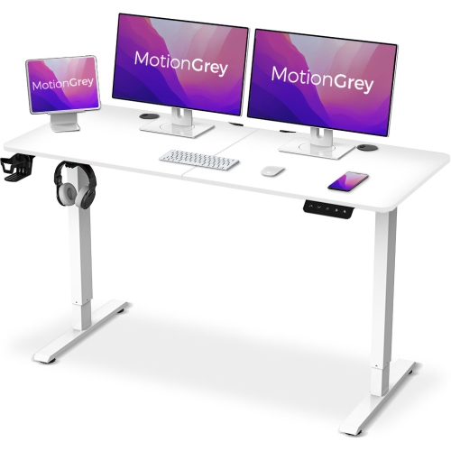 MOTIONGREY  Standing Desk Height Adjustable Electric Motor Sit-To-Stand Desk Computer for Home And Office - Frame / Table Top(55X24 Tabletop Great electric standing desk