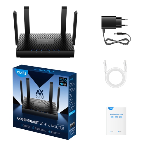 Routeur maillé Gigabit Wi-Fi 6 WR3000 AX3000 de Cudy | routeur Internet 802,11ax, 160&nbsp;MHz, MU-MIMO, OFDMA, WireGuard OpenVPN, WPA3