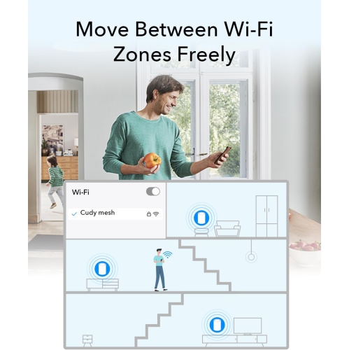 Cudy M3000 AX3000 2.5G Dual Band Wi-Fi 6 Mesh System, 2-Pack | Covers up to 4800 Sq.Ft., Replaces Wireless Router and Extender, Supports Ethernet