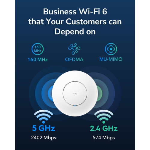 Cudy AP3000 AX3000 WiFi 6 2.5G Access Point | RJ45, Business WiFi Solution, Mesh Support, Seamless Roaming & MU-MIMO, PoE or DC Powered