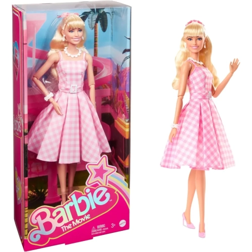 Barbie The Movie Doll, Margot Robbie as Barbie, Collectible Doll in Pink Gingham Dress with Daisy Chain Necklace