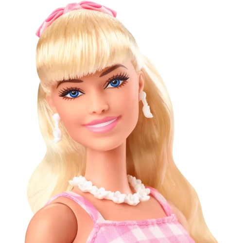 Barbie The Movie Doll, Margot Robbie as Barbie, Collectible Doll in Pink Gingham Dress with Daisy Chain Necklace