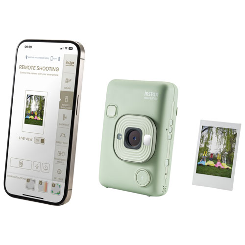 Appareil photo instantané hybride Instax Mini LiPlay de Fujifilm - Vert matcha