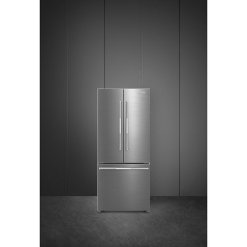 Smeg 30" 16.1 Cu. Ft. French Door Refrigerator with Ice Maker (FD30UXI) - Stainless Steel