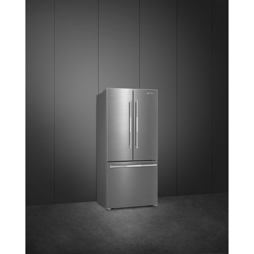 Smeg 30" 16.1 Cu. Ft. French Door Refrigerator with Ice Maker (FD30UXI) - Stainless Steel