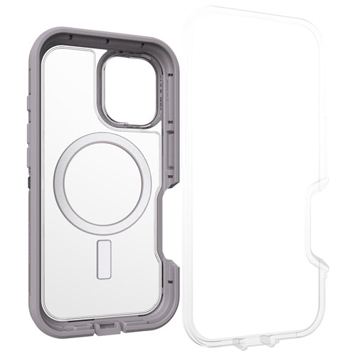 Étui rigide ajusté Defender XT d'OtterBox avec MagSafe pour iPhone 16 - Transparent Snow Capped
