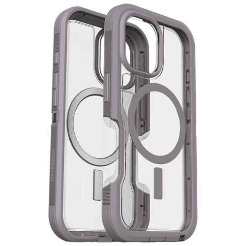 Étui rigide ajusté Defender XT d'OtterBox avec MagSafe pour iPhone 16 - Transparent Snow Capped