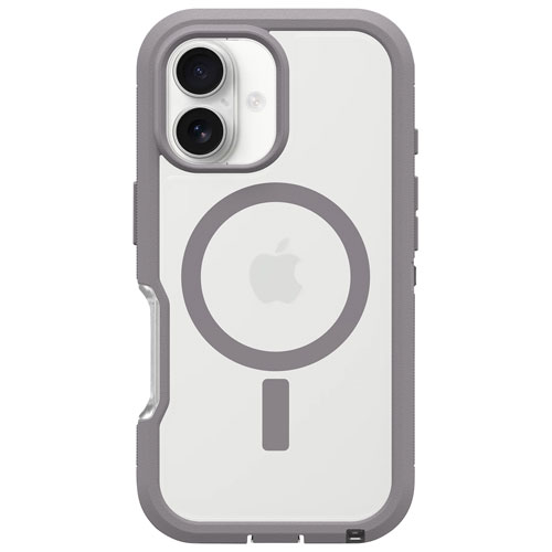 Étui rigide ajusté Defender XT d'OtterBox avec MagSafe pour iPhone 16 - Transparent Snow Capped