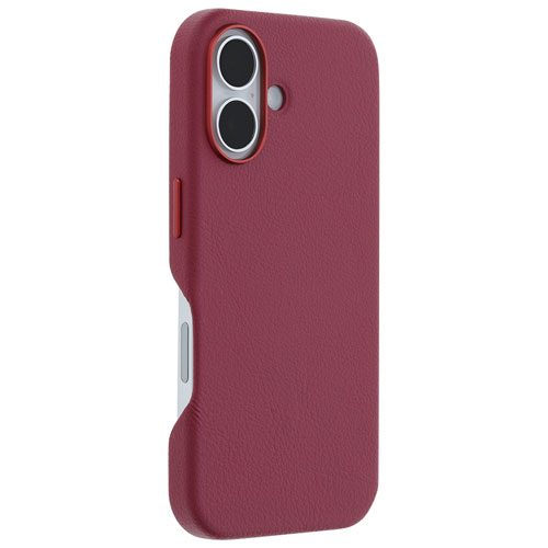 Étui rigide ajusté en cuir de cactus Symmetry d'OtterBox avec MagSafe pour iPhone 16 - Rose Foxberry