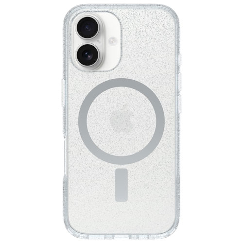 Étui rigide ajusté Symmetry d'OtterBox avec MagSafe pour iPhone 16 - Transparent Stardust 3.0