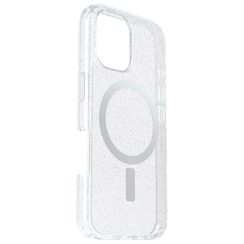 Étui rigide ajusté Symmetry d'OtterBox avec MagSafe pour iPhone 16 - Transparent Stardust 3.0