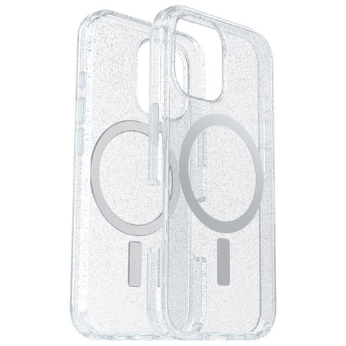 Étui rigide ajusté Symmetry d'OtterBox avec MagSafe pour iPhone 16 - Transparent Stardust 3.0