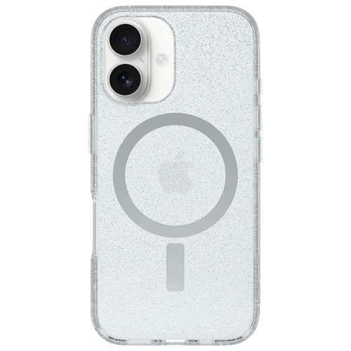 Étui rigide ajusté Symmetry d'OtterBox avec MagSafe pour iPhone 16 - Transparent Stardust 3.0