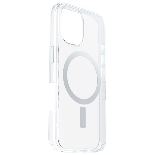 Étui rigide ajusté Symmetry+ d'OtterBox avec MagSafe pour iPhone 16 - Transparent
