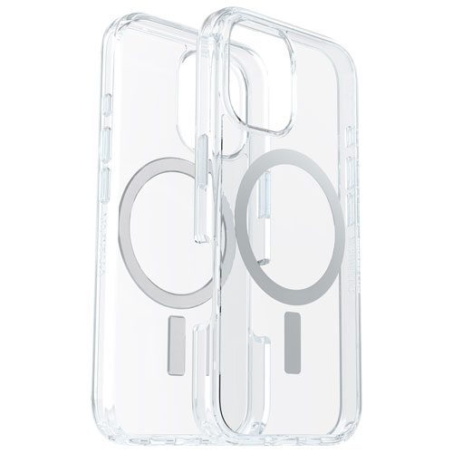 Étui rigide ajusté Symmetry+ d'OtterBox avec MagSafe pour iPhone 16 - Transparent