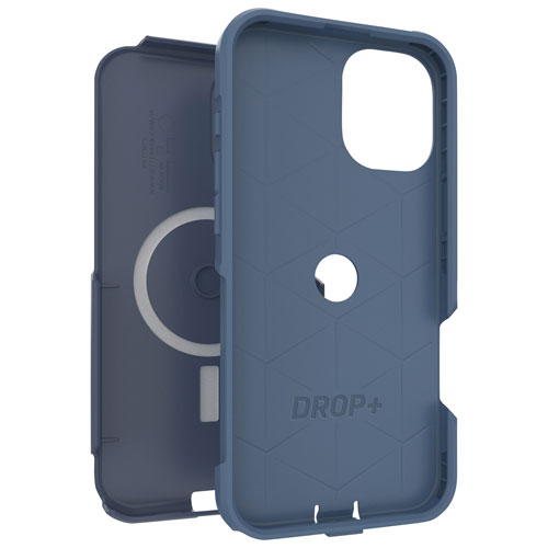 Étui rigide ajusté Commuter d'OtterBox avec MagSafe pour iPhone 16 Plus - Bleu Baby Blue Jeans