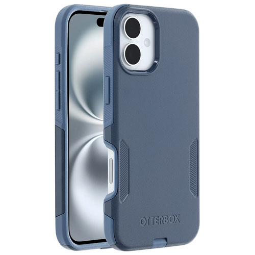 Étui rigide ajusté Commuter d'OtterBox avec MagSafe pour iPhone 16 Plus - Bleu Baby Blue Jeans