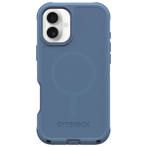 Étui rigide ajusté série Defender Pro d'OtterBox avec MagSafe pour iPhone 16 Plus - Bleu Baby Blue Jeans