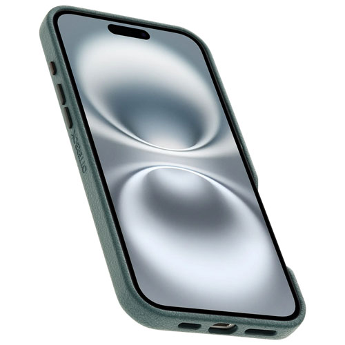 Étui rigide ajusté en cuir de cactus Symmetry d'OtterBox avec MagSafe pour iPhone 16 Plus - Armoise