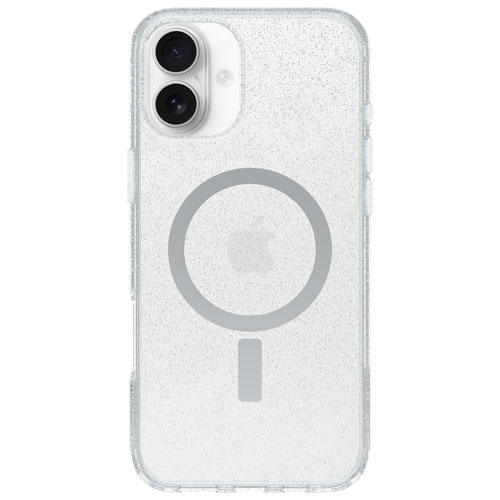 Étui rigide ajusté Symmetry d'OtterBox avec MagSafe pour iPhone 16 Plus - Transparent Stardust 3.0