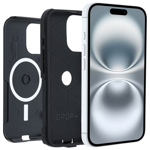 Étui rigide ajusté Commuter d'OtterBox avec MagSafe pour iPhone 16 - Noir