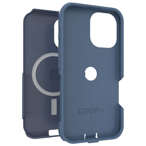 Étui rigide ajusté Commuter d'OtterBox avec MagSafe pour iPhone 16 - Bleu Baby Blue Jeans