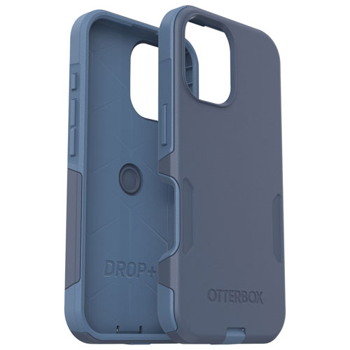 Étui rigide ajusté Commuter d'OtterBox avec MagSafe pour iPhone 16 - Bleu Baby Blue Jeans