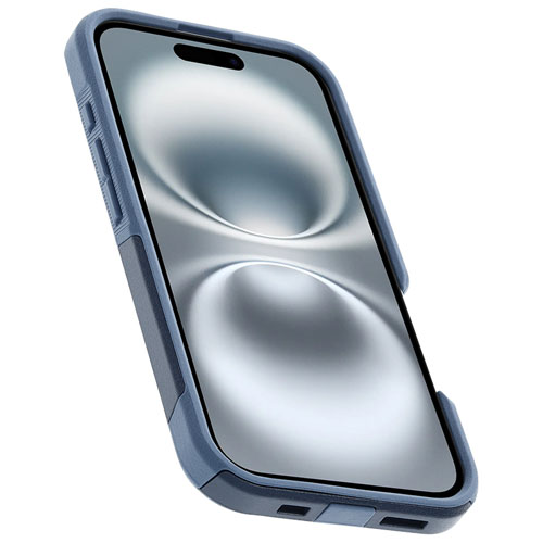 Étui rigide ajusté Commuter d'OtterBox avec MagSafe pour iPhone 16 - Bleu Baby Blue Jeans