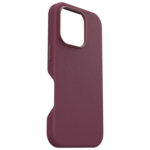 Étui rigide ajusté en cuir de cactus Symmetry d'OtterBox avec MagSafe pour iPhone 16 Pro - Maroon Bells