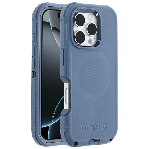 Étui rigide ajusté série Defender Pro d'OtterBox avec MagSafe pour iPhone 16 Pro - Jean bleu poudre