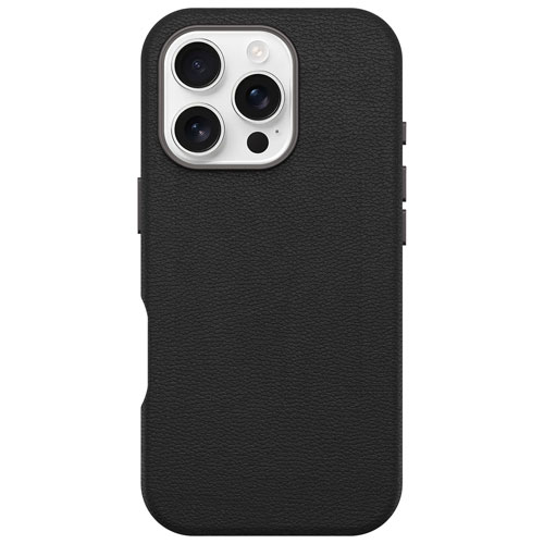 OtterBox Symmetry Cactus Leather Fitted Hard Shell Case with MagSafe for iPhone 16 Pro - Noir Ash