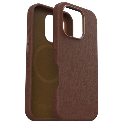 OtterBox Symmetry Cactus Leather Fitted Hard Shell Case with MagSafe for iPhone 16 Pro - Rich Adobe