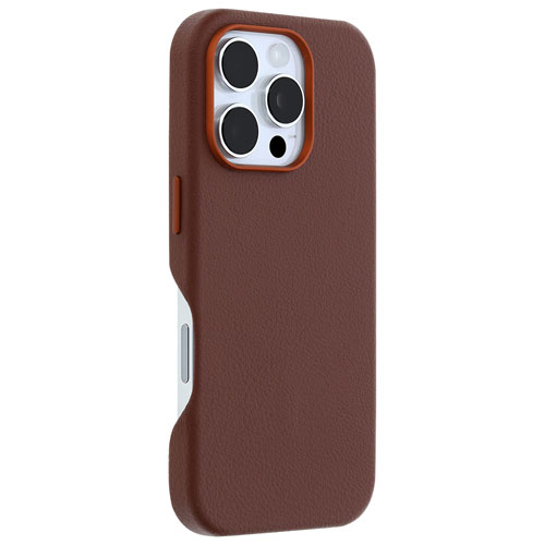 OtterBox Symmetry Cactus Leather Fitted Hard Shell Case with MagSafe for iPhone 16 Pro - Rich Adobe