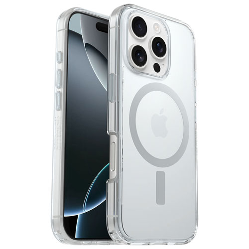 Étui rigide ajusté Symmetry d'OtterBox avec MagSafe pour iPhone 16 Pro - Transparent