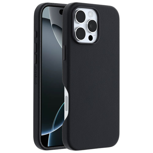 OtterBox Symmetry Cactus Leather Fitted Hard Shell Case with MagSafe for iPhone 16 Pro Max - Noir Ash