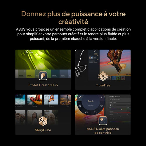 Portable à écran tactile DELO 4K de 16 po ProArt P16 d'ASUS - Noir nano