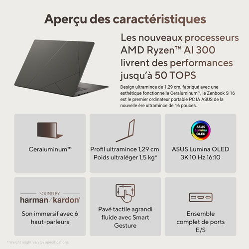 ASUS Zenbook S 16 16" OLED Touchscreen Copilot+ PC - Zumaia Gray