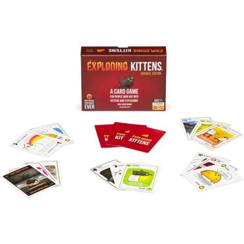 Exploding Kittens Édition originale - jeu de cartes hilarant Family Night - Fun For Ages 7 and Up - 56 cartes - From Exploding Kittens Store