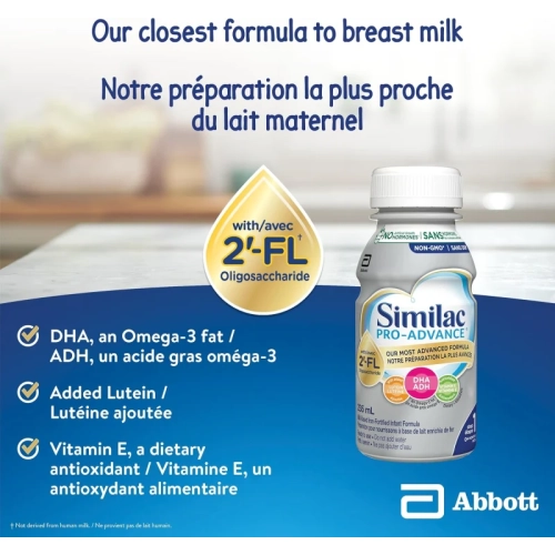 Similac Pro-Advance 1st Step 1 One Baby Formula – Closest to Breast Milk, 0+ Months, Immune Support with 2'-FL, Ready-to-Feed