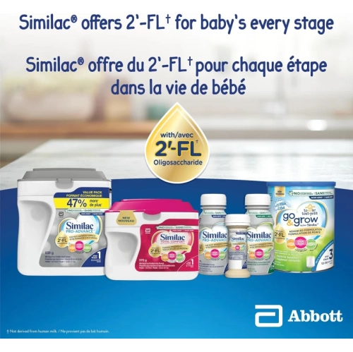 Similac Pro-Advance 1st Step 1 One Baby Formula – Closest to Breast Milk, 0+ Months, Immune Support with 2'-FL, Ready-to-Feed