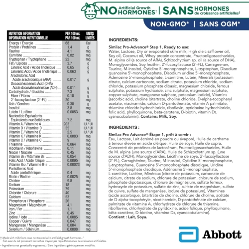 Similac Pro-Advance 1st Step 1 One Baby Formula – Closest to Breast Milk, 0+ Months, Immune Support with 2'-FL, Ready-to-Feed