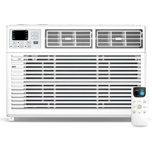 ZAFRO 8000BTU Window Air Conditioners Cool up to 350 Sq. Ft,2 Cooling & Fan Speeds,Ultra-Quiet, Remote Control,White for Room,Office