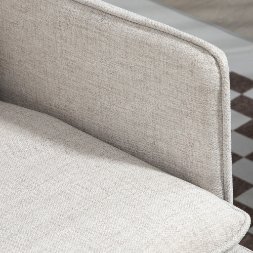 HOMCOM 55" Loveseat Sofa, Linen Upholstered Love Seat with S spring, Steel Legs and Button Tufting, Small Couch for Living Room, Bedroom, Office,