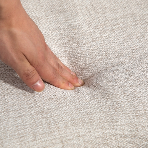 HOMCOM 55" Loveseat Sofa, Linen Upholstered Love Seat with S spring, Steel Legs and Button Tufting, Small Couch for Living Room, Bedroom, Office,