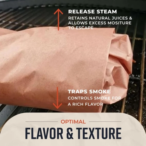 Pink Kraft Butcher Paper Roll - 18 Inch x 175 Feet - Food Grade Peach Wrapping Paper for Smoking Meat - Made in USA