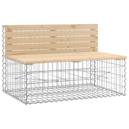vidaXL Garden Bench Gabion Design 347x71x65.5 cm Solid Wood Pine