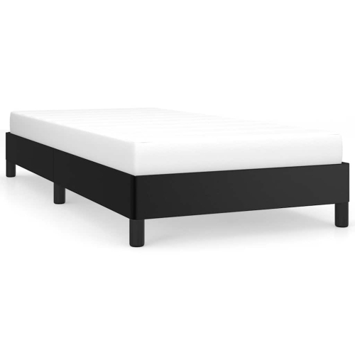 vidaXL Twin XL Bed Frame, Faux Leather Upholstered Platform Bed Frame, Black, No Mattress